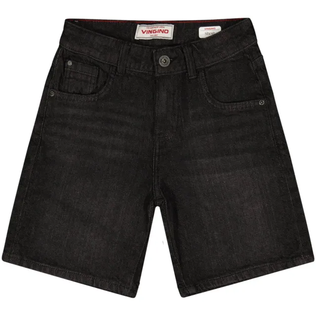 Vingino regular denim jeansshort zwart Black Denim