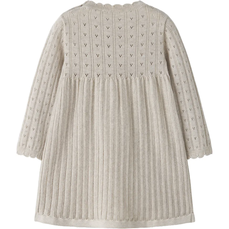 NAME IT gebreide A-lijn babyjurk beige, foto 2