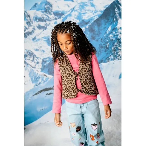 QPI gilet met panterprint - bruin, foto 4