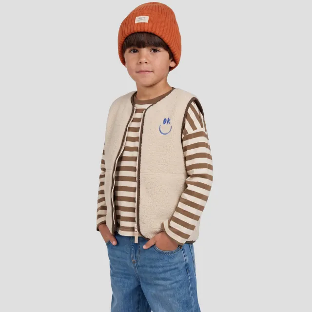 Orange Stars bodywarmer ecru Ecru/donkerbruin