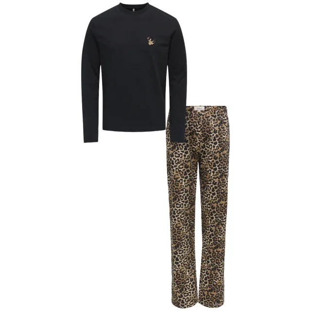 Only KIDS ONLY GIRL pyjama panterprint bruin/zwart