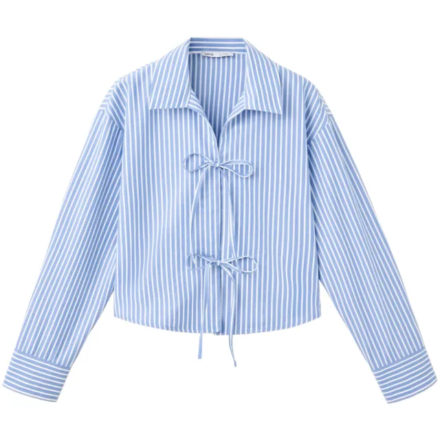 Mango Teen blousetop met krijtstreep lichtblauw, foto 2