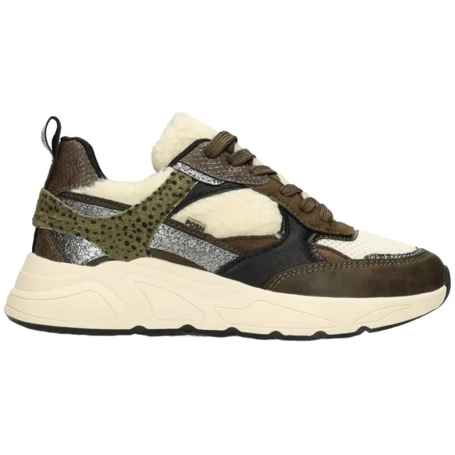 POSH by Poelman Caro chunky suède sneakers - groen/ecru