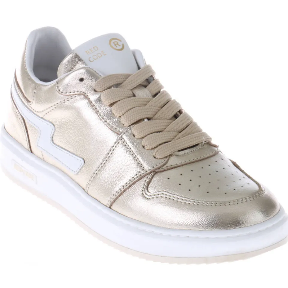 Red Code leren sneakers goud, foto 4