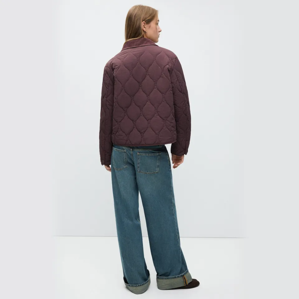 Mango Teen quilted tussenjas bordeauxrood, foto 3