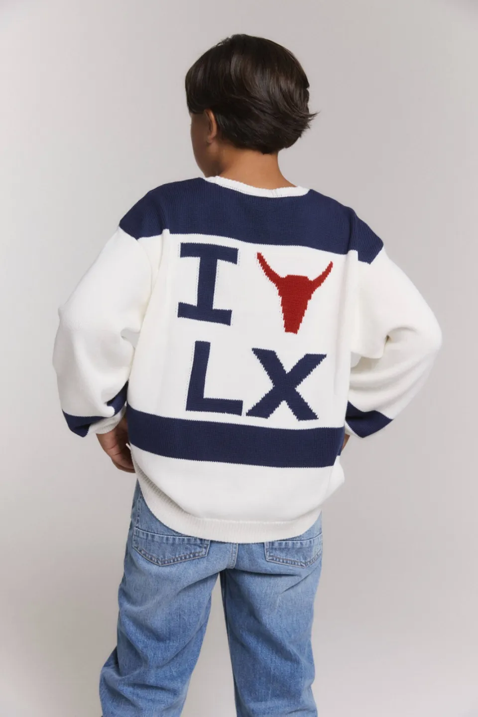 Alix The Label Alix Mini oversized gebreide trui met backprint - ecru, foto 4