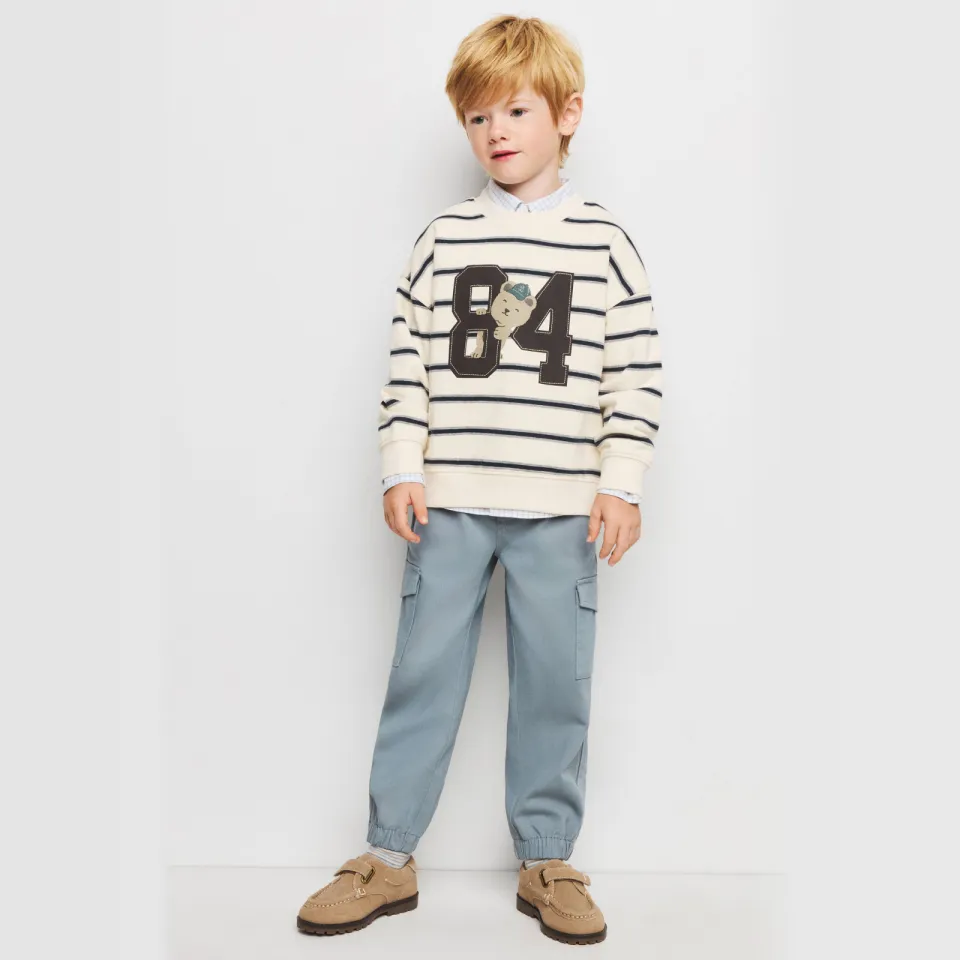 Mango Kids gestreepte sweater - wit, foto 6
