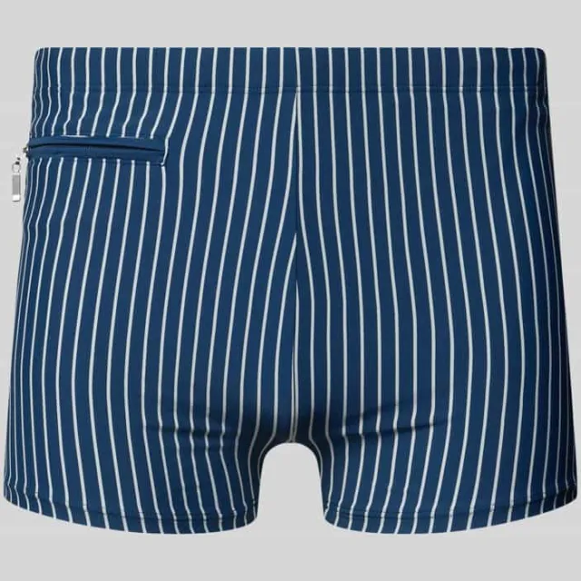 Schiesser Zwembroek in all-over look met ritszak Blauw