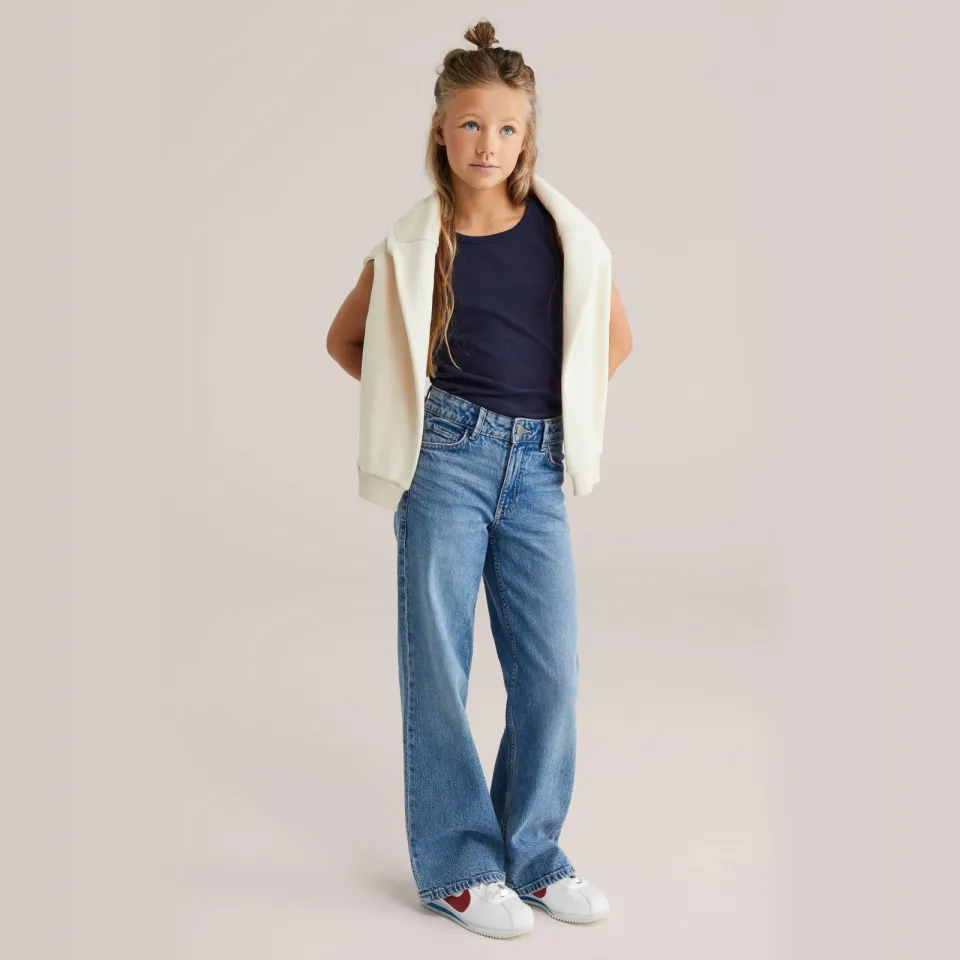 WE Fashion ribgebreide top blue nights donkerblauw, foto 3
