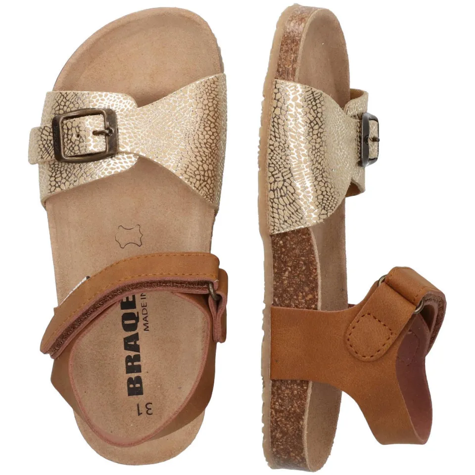 Braqeez sandalen cognac/goud, foto 4