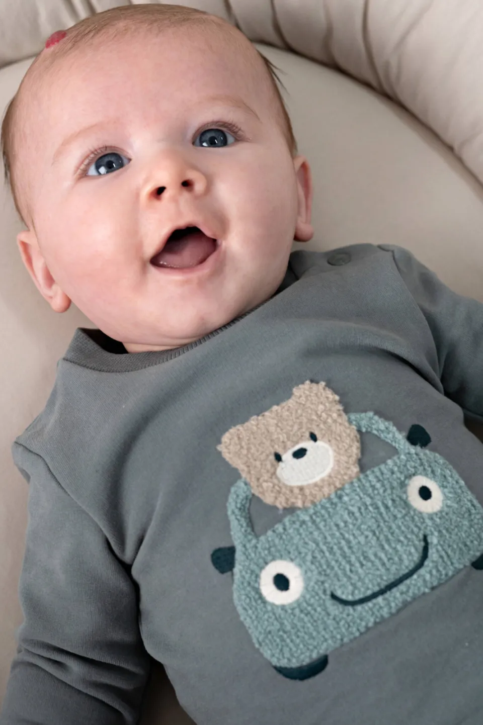 Feetje sweater Beep Beep groen/mintgroen/taupe