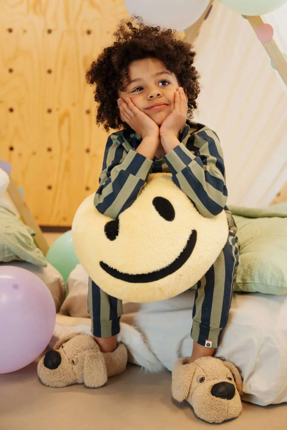 Stains&Stories gestreepte pyjama groen donkerblauw, foto 6