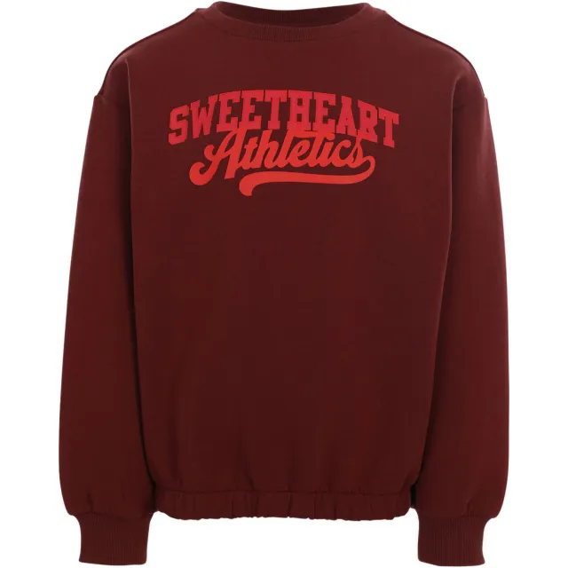 LOOXS little rechtvallende sweater met tekstprint - bruin