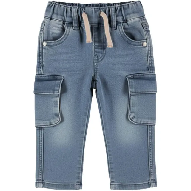 Dirkje tapered cargo jeans - denim mid. blue