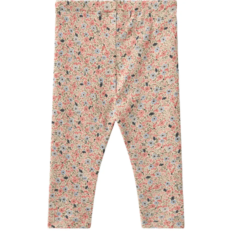 Wheat gebloemde legging roze/lichtblauw