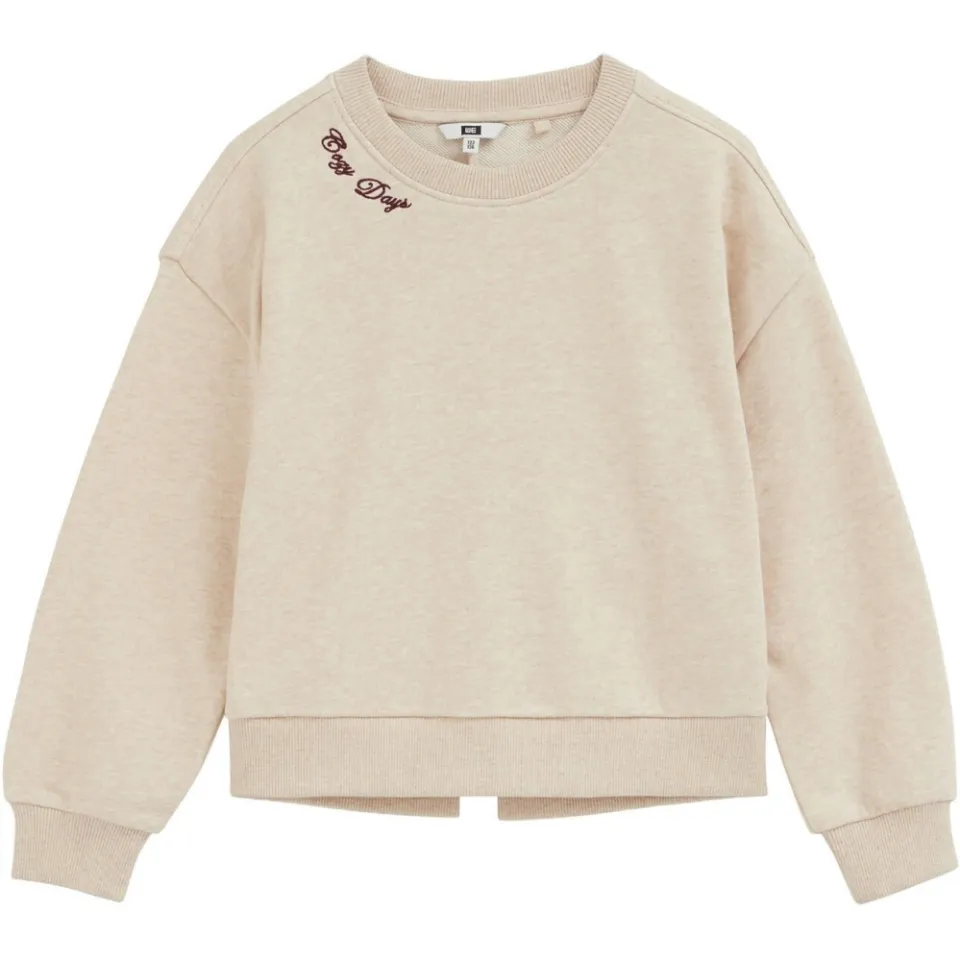 WE Fashion sweater met split en tekst - beige, foto 2