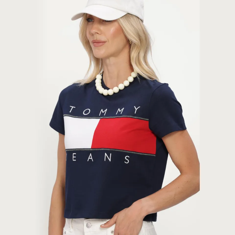 Tommy Jeans Dames Tops & T-shirts Tjw Reg Flag Ss Tee Ext - Donkerblauw, foto 4