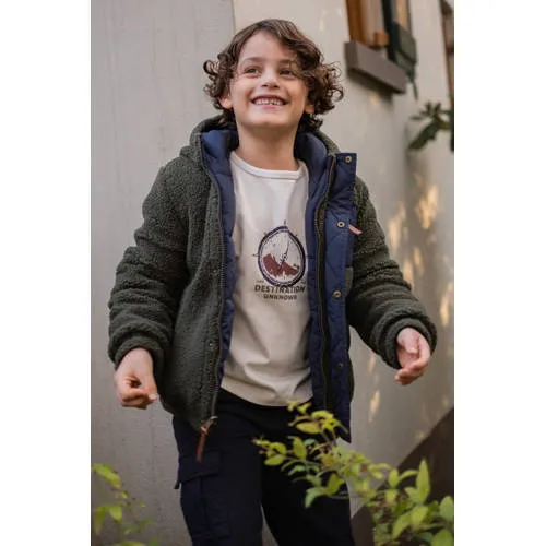 Like Flo Albon reversible teddy winterjas marineblauw, foto 3