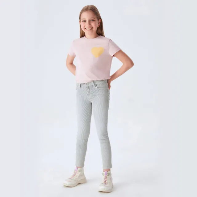 LTB gestreepte skinny jeans AMY bleach line wash
