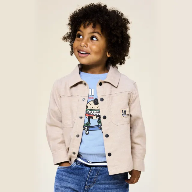 NAME IT MINI rechtvallend sweater met print - blauw