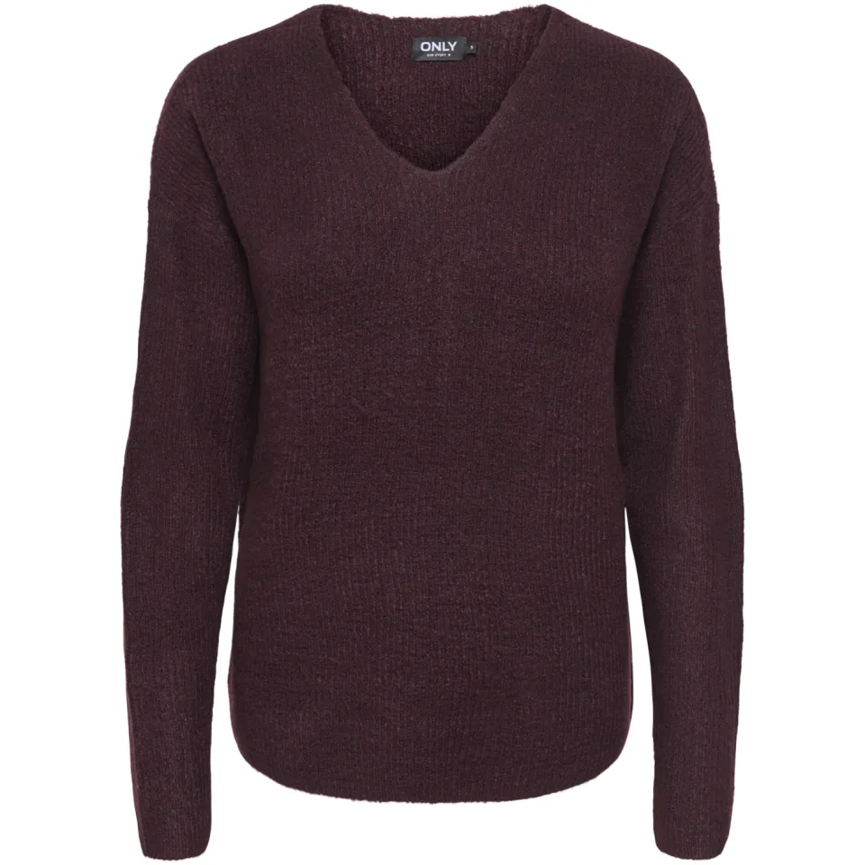 Only pullover donkerrood gebreid, foto 3