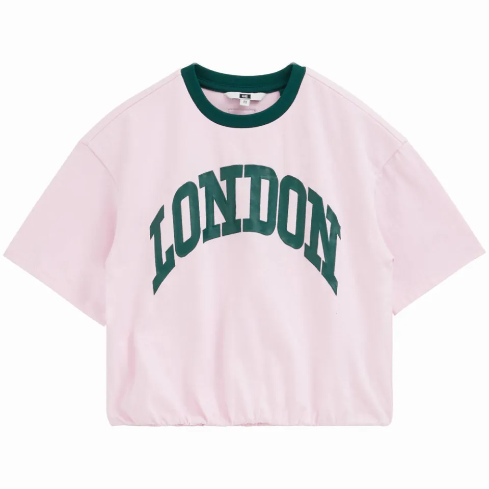 WE Fashion T-shirt lichtroze met print lichtroze/donkergroen, foto 2