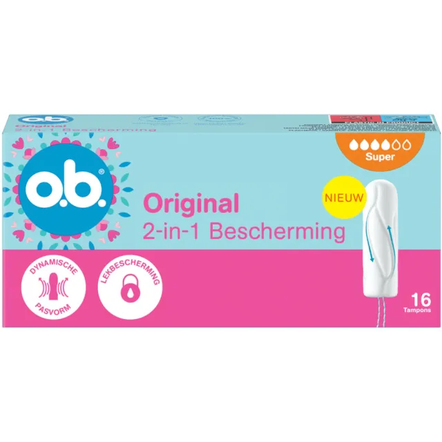 OB 2+1 gratis: o.b. Original Dynamic Fit Super Tampons 16 stuks