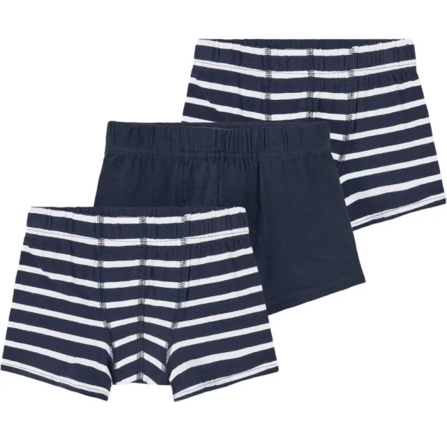 NAME IT boxershort donkerblauw/wit (set van 3), foto 2