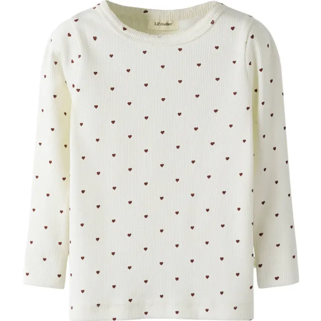 Lil' Atelier Mini longsleeve wit Wit/rood