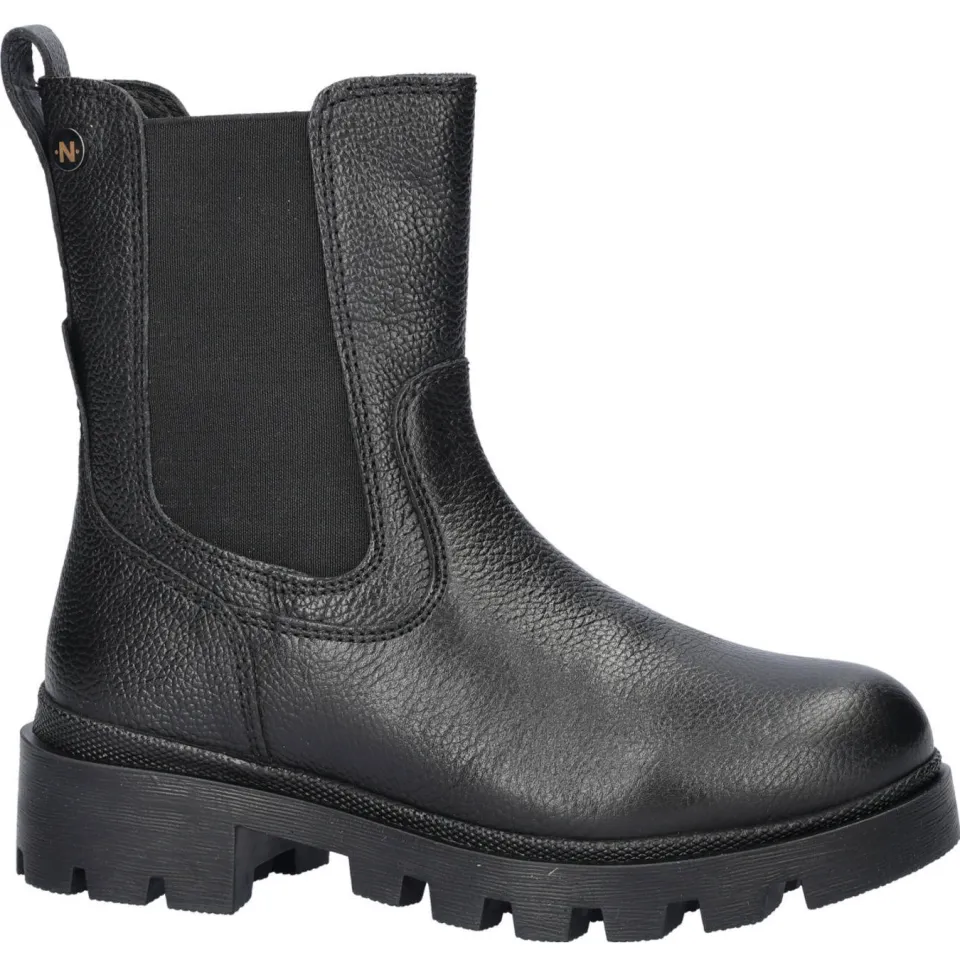 Nelson Kids chunky leren chelsea boots zwart, foto 5
