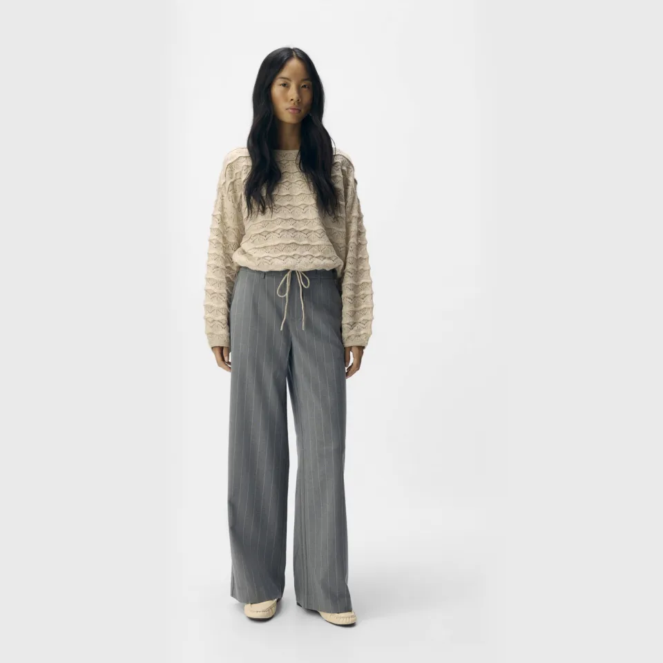Object OBJLISA wide leg regular waist pantalon Grijs