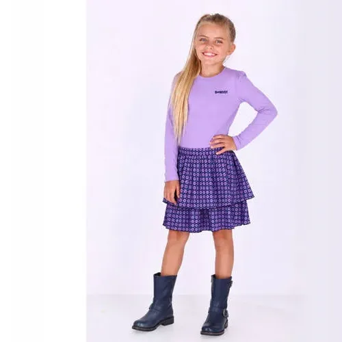 B.Nosy midi jurk met print paars lila, foto 2