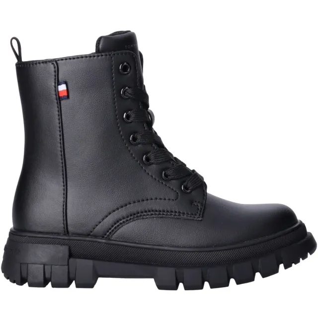 Tommy Hilfiger enkelboots met profielzool - zwart