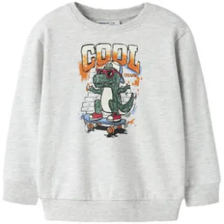 NAME IT MINI rechtvallende sweater met print - grijs Printopdruk