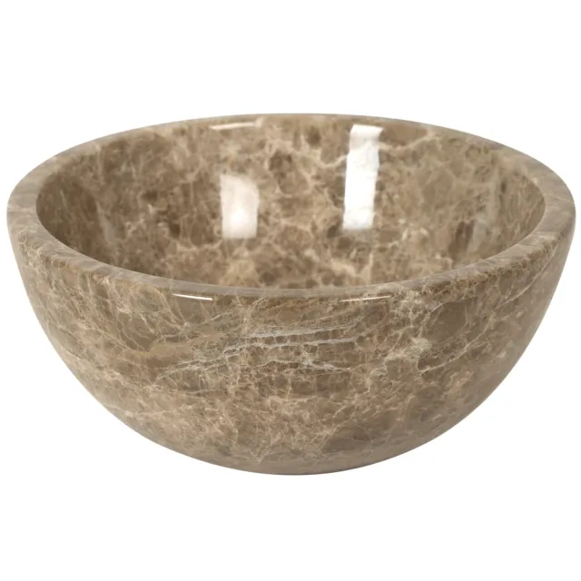 Waskom Opbouw Plieger Mini Round 26x12 cm Marmer Bruin