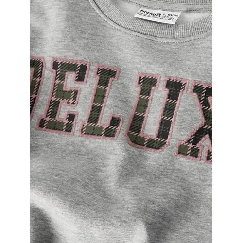 NAME IT KIDS sweater met tekst - grijs, foto 3