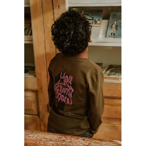 Koko Noko rechtvallende longsleeve olijfgroen, foto 5