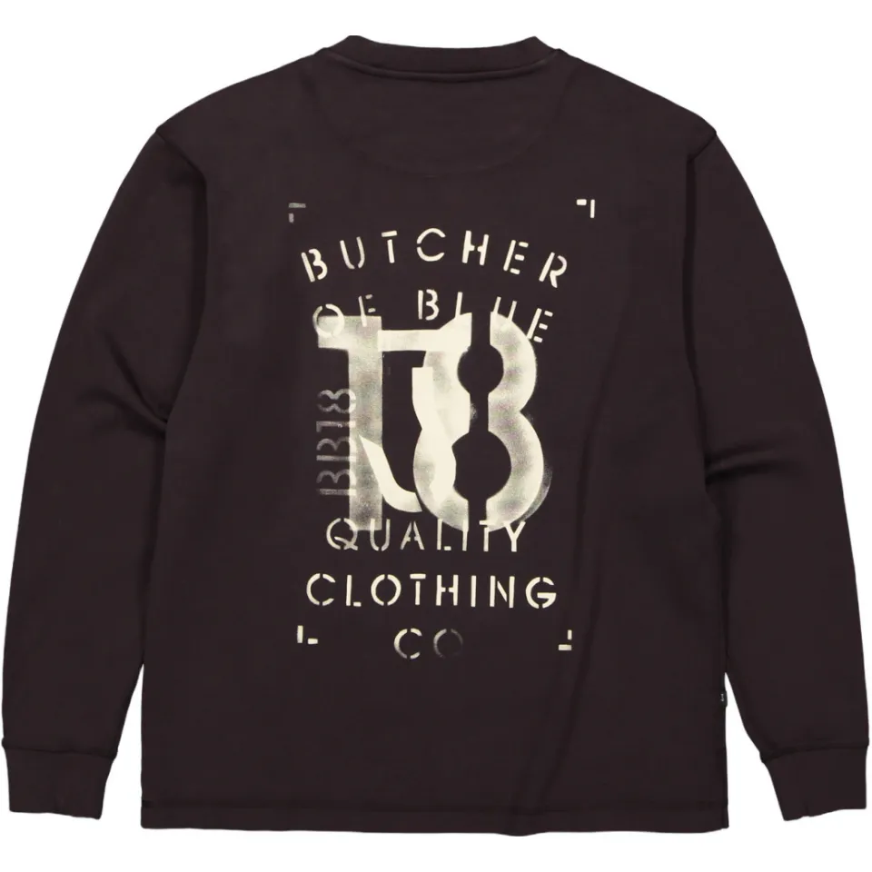 Butcher of Blue relaxed fit longsleeve met backprint en logo - topaz bruin, foto 3