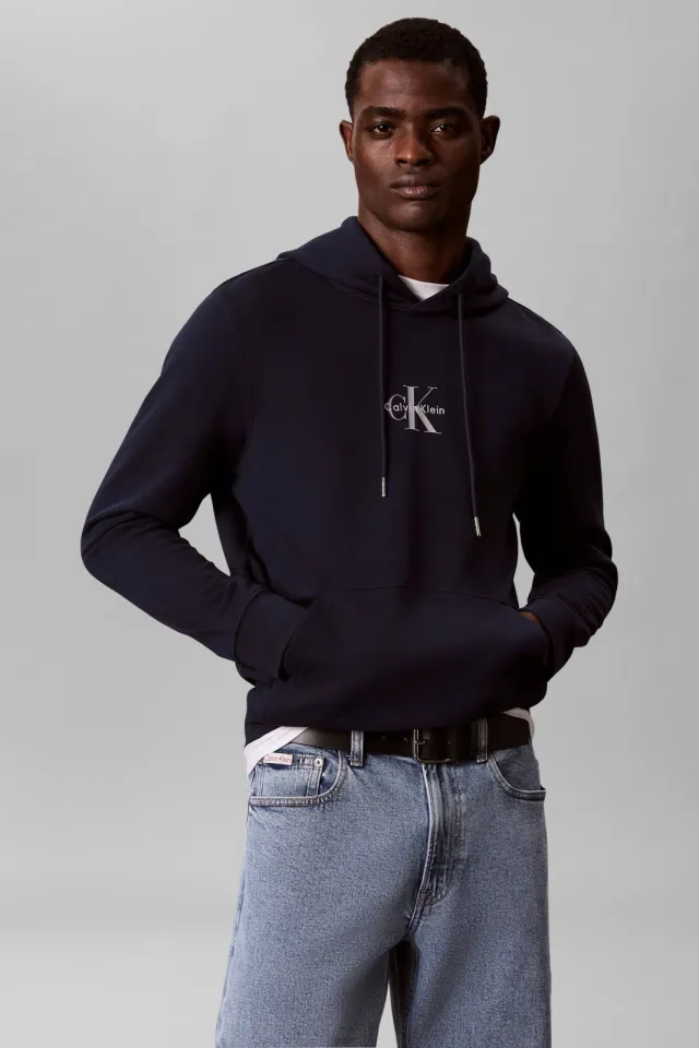 Calvin Klein JEANS regular fit hoodie met logo - dark sapphire Donkerblauw