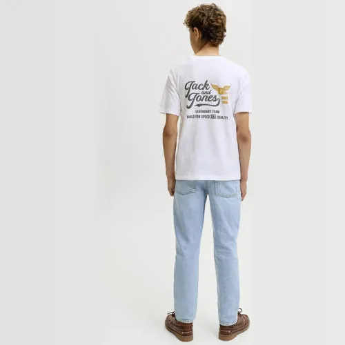 Jack & Jones junior t-shirt met backprint wit, foto 3