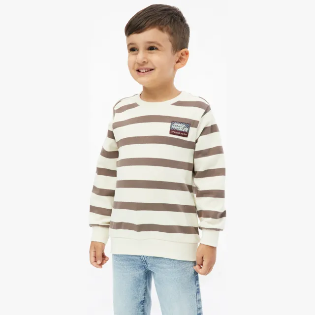 s.Oliver gestreepte sweater - beige beige/bruin