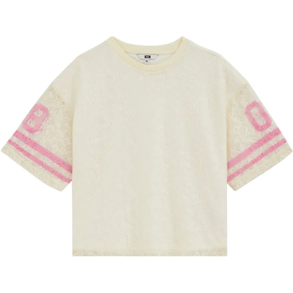 WE Fashion oversized gestreepte T-shirt ecru, foto 2