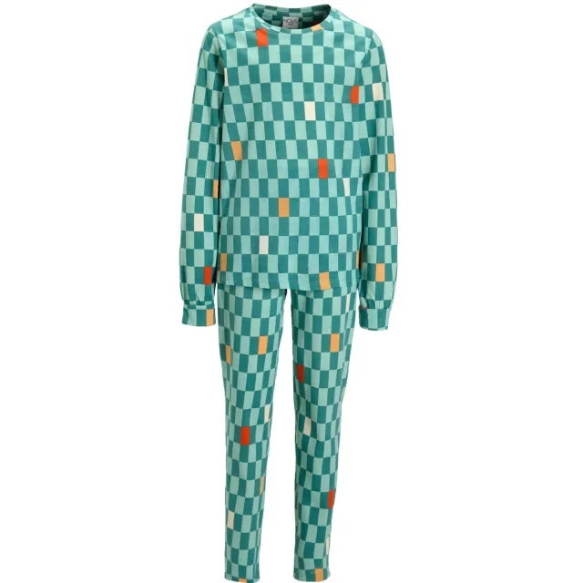 NOUS Kids pyjama met all-over print groen Groen/rood/oranje