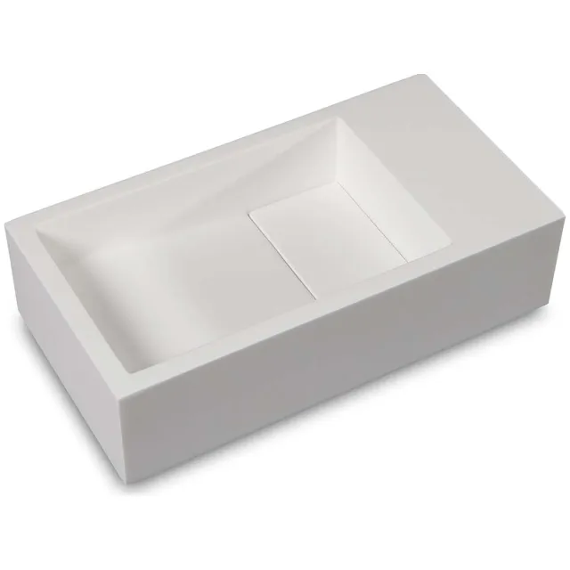 Luca Fontein Luca Sanitair 35x18x9cm Mineral Stone Zonder Kraangat Links Of Rechts Glans Wit