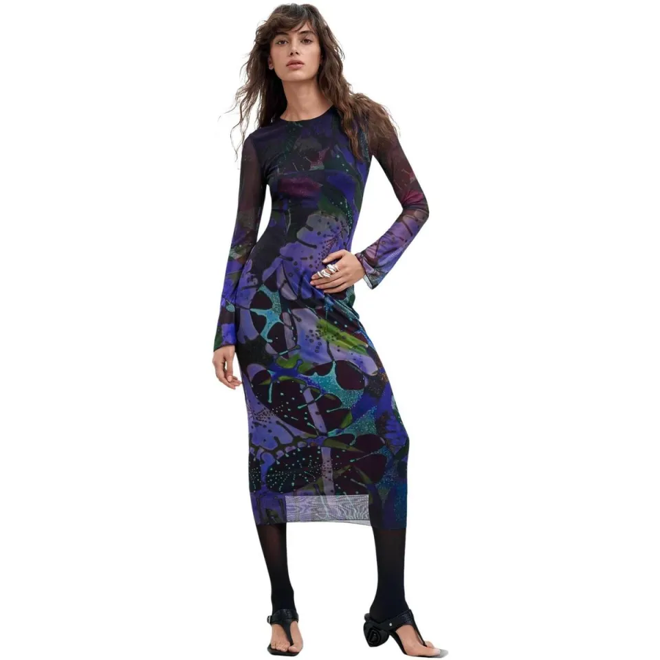 Desigual midi jurk met print meerkleurig Multi