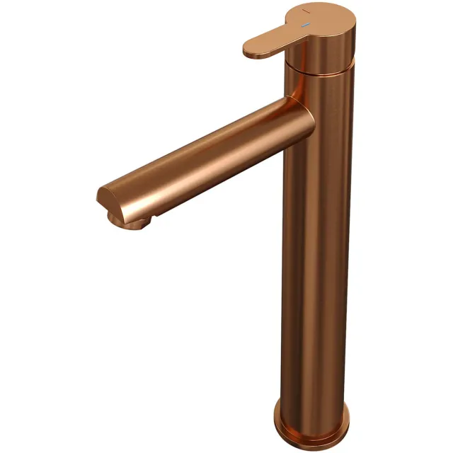 Brauer Wastafelmengkraan Brauer Copper Edition Coldstart Opbouw Hoog Korte Platte Hendel Geborsteld Koper PVD