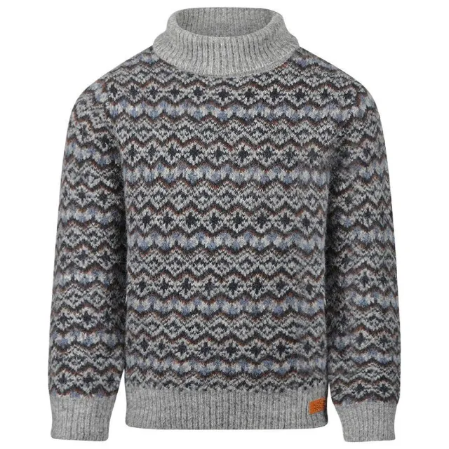 Koko Noko rechtvallende gebreide trui met print - grijs/blauw/zwart