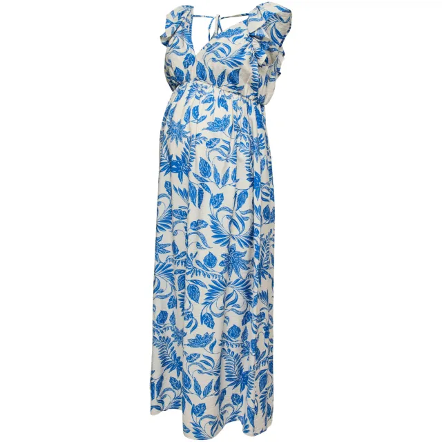 Vero Moda Maternity maxi zwangerschapsjurk blauw