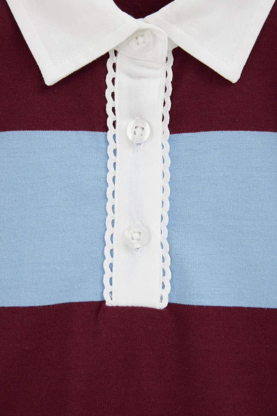 WE Fashion gestreepte polo - donkerrood/lichtblauw, foto 5