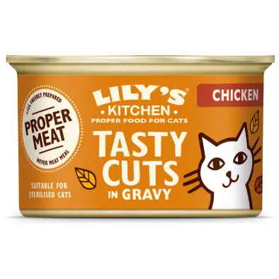 Lily's Kitchen Tasty Cuts kip in saus natvoer kat 18 x 85 g